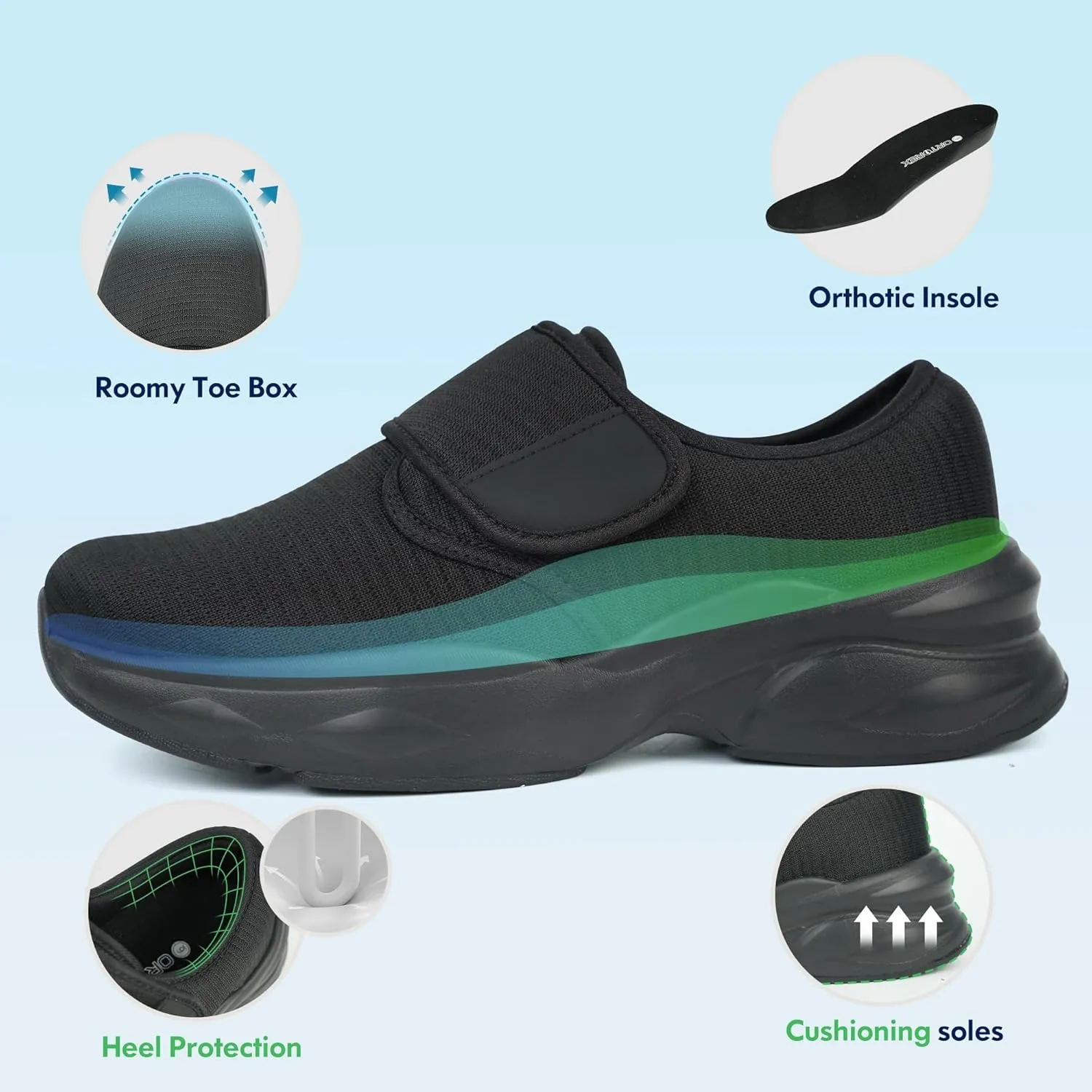 Women Orthopedic Diabetic Walking Sneakers Swollen Feet Shoes