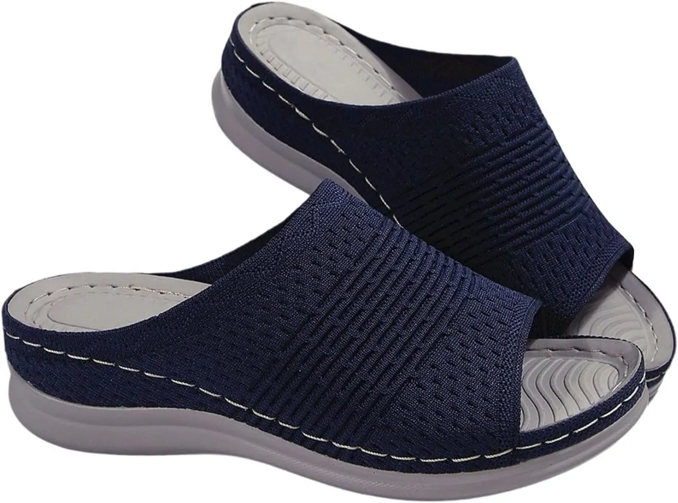 Women Slide Sandals Wide Feet Comfortable Walking Sandals Open Toe Lightweight Breathable Summer Casual Beach Shoes