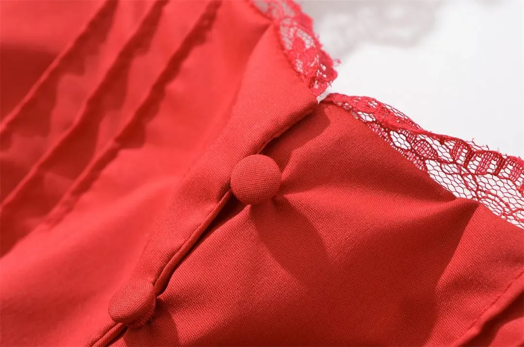 Women Splice Lace Bodycon Mini Dress Lacing Up Bandage Back Short Bow Puff Sleeve Dresses Party Robe