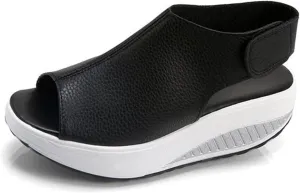 Women Summer Comfy Slingback Wedge Orthopedic Sandals,Lightweight Non-Slip Arch Support Adjustable Open Toe Thick Sole Sandals