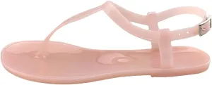 Women Thong Flat Sandals Casual Clip Toe T-Strap Dress Sandals with Adjustable Ankle Buckle for Summer Wedding