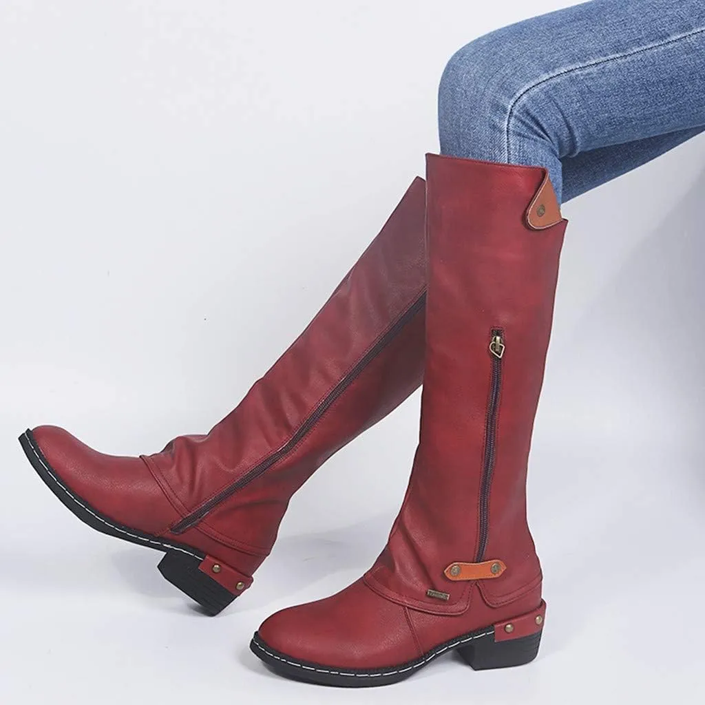 Women Vintage Victorian Gothic Mid Calf Height Boots Casual Lace up Thick High Heels Booties Winter Warm Shoes