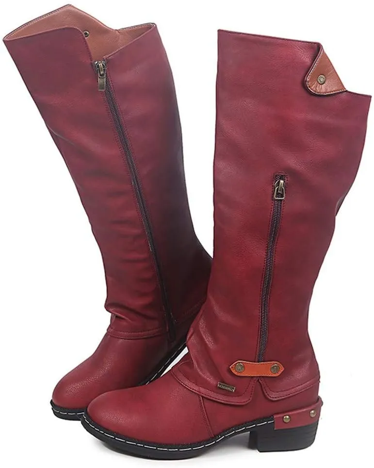 Women Vintage Victorian Gothic Mid Calf Height Boots Casual Lace up Thick High Heels Booties Winter Warm Shoes