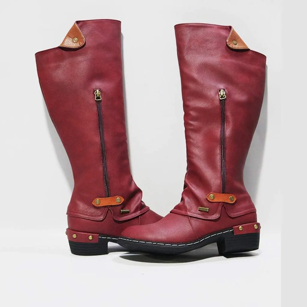 Women Vintage Victorian Gothic Mid Calf Height Boots Casual Lace up Thick High Heels Booties Winter Warm Shoes