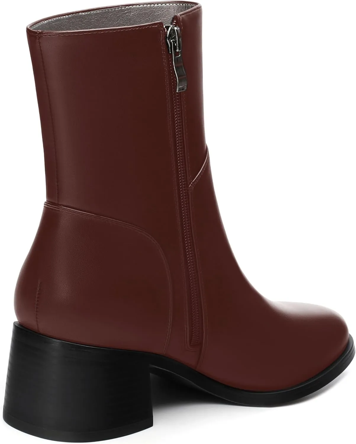 Women's Ada Fashion Round Toe Ankle Boots, Low Chunky Heel Side Zipper Short Boots, Fall and Winter Dating Office Commuter Boots Shoes