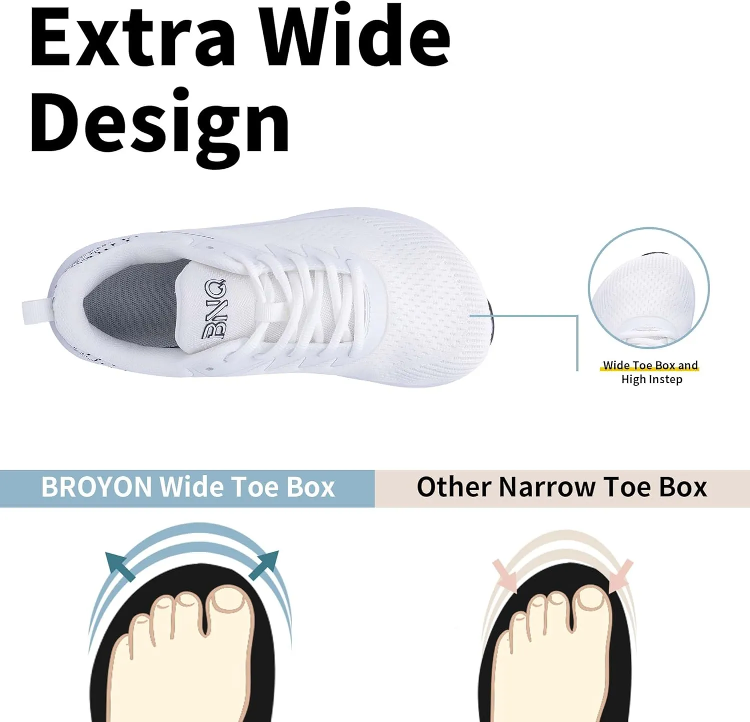 Womens Arch Support Walking Shoes Wide Toe Box Orthotic Sneakers Air Tennis Shoes for Plantar Fasciitis Pain Relief, Size 6-11