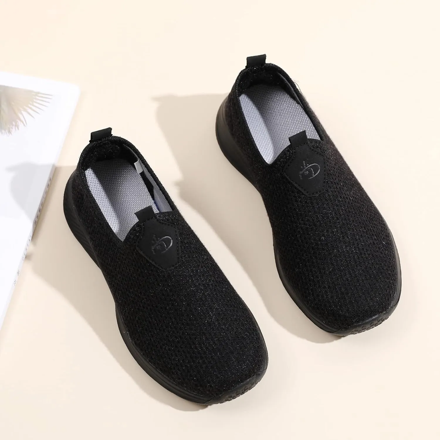 Women's Athletic Walking Shoes Slip On Casual Mesh Slip On Shoes Women Arch Support Ladies Shoes Casual Walking Sneakers Platform Tennis Shoe Loafers Shoe