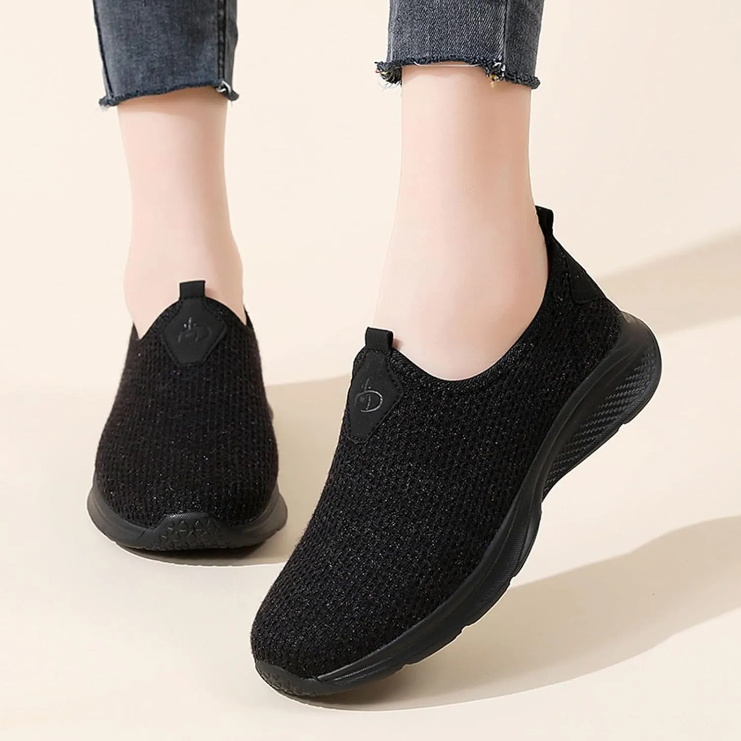 Women's Athletic Walking Shoes Slip On Casual Mesh Slip On Shoes Women Arch Support Ladies Shoes Casual Walking Sneakers Platform Tennis Shoe Loafers Shoe