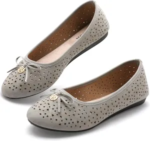 Women's Ballet Shoes Comfortable Slip on Round Toe Flat Casual Shoes for Walking, Driving, Dressy