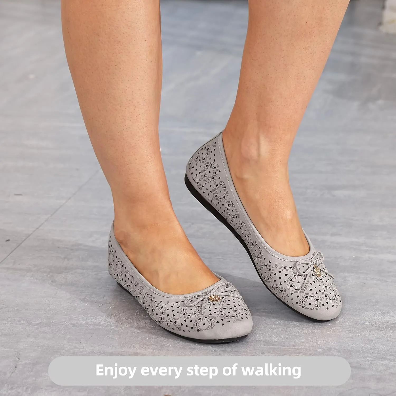 Women's Ballet Shoes Comfortable Slip on Round Toe Flat Casual Shoes for Walking, Driving, Dressy