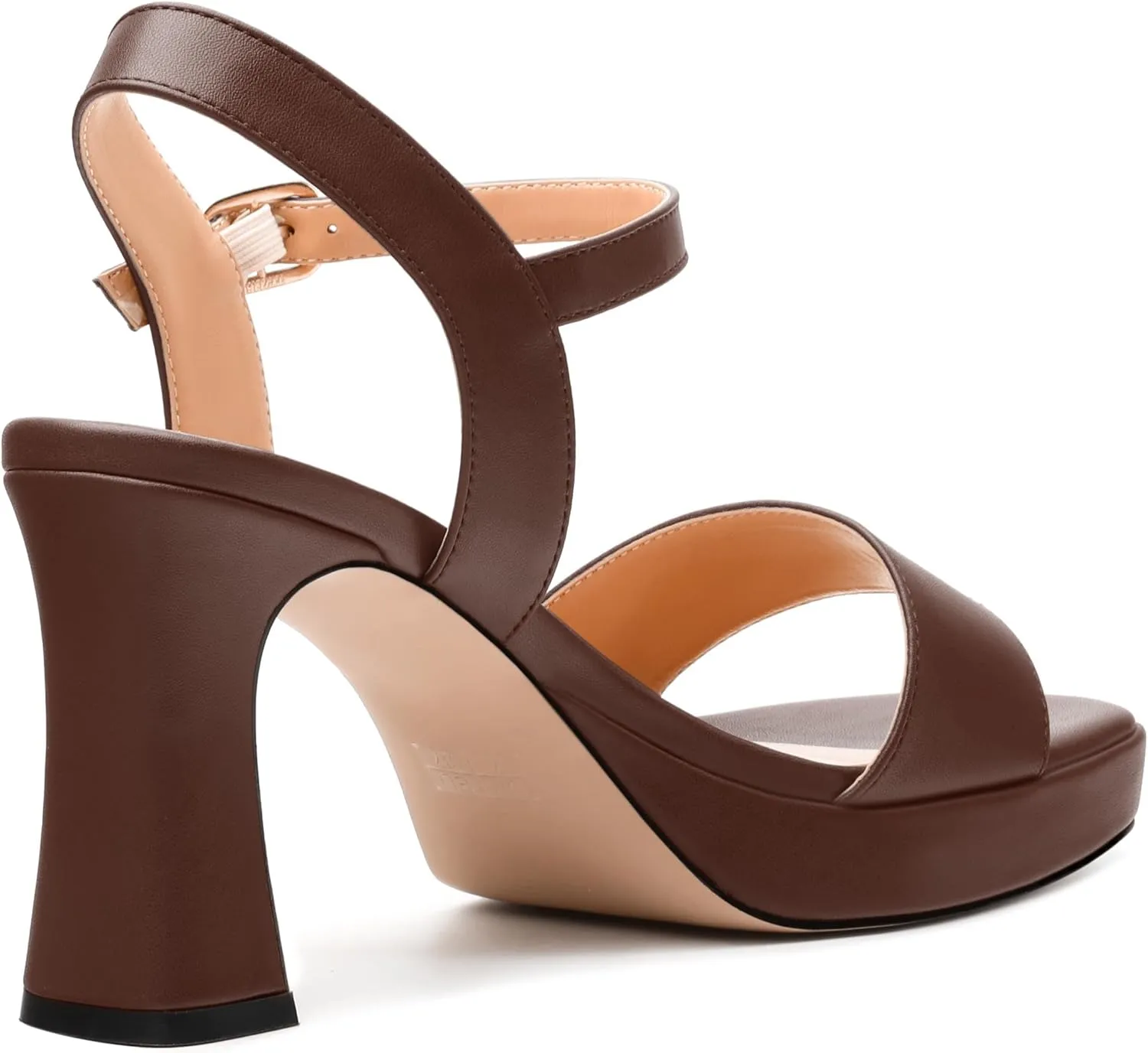 Womens Block High Heel Platform Sandals, Open Toe Ankle Strap Comfort Sandals, Womens Dressy Sandals