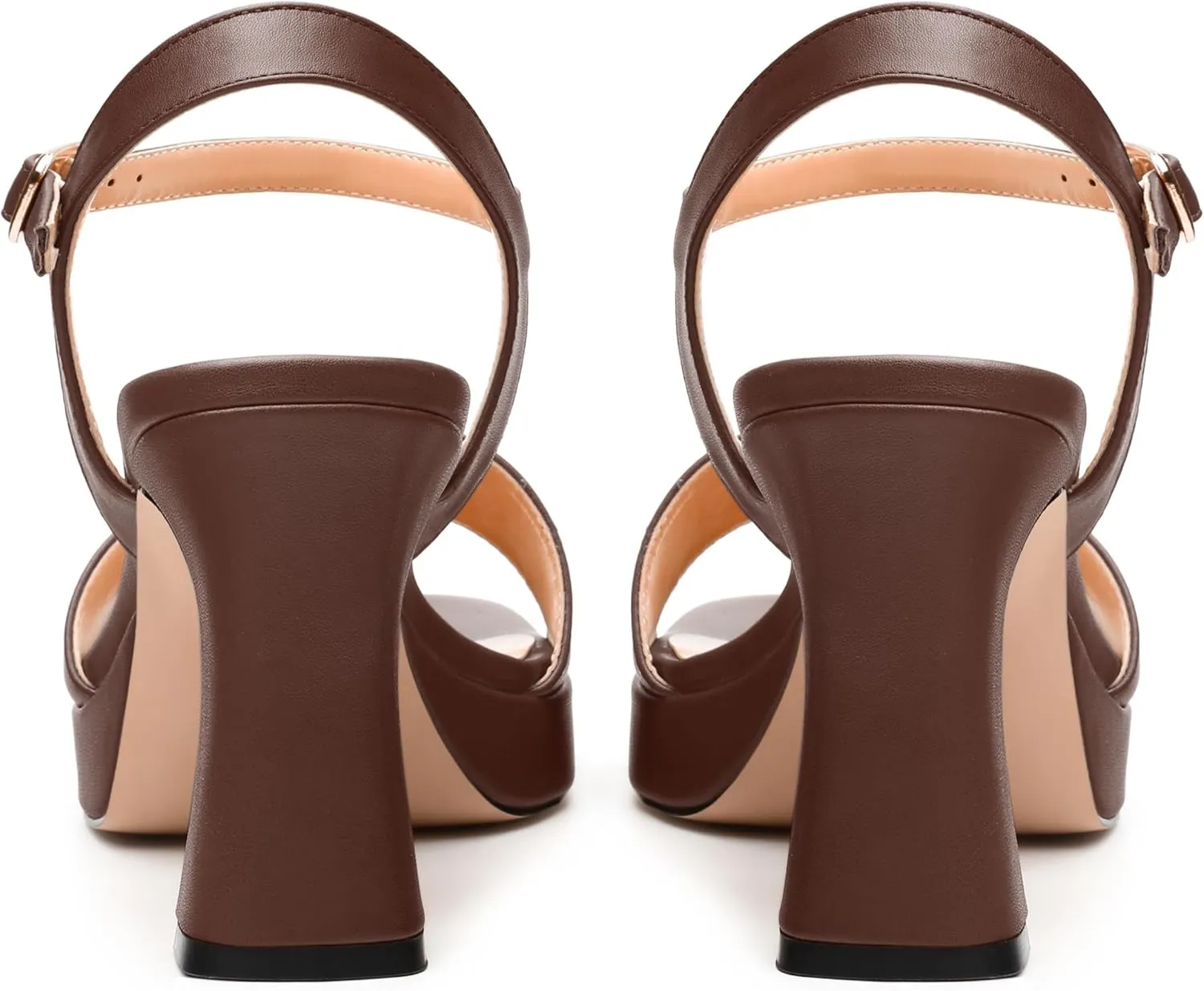 Womens Block High Heel Platform Sandals, Open Toe Ankle Strap Comfort Sandals, Womens Dressy Sandals