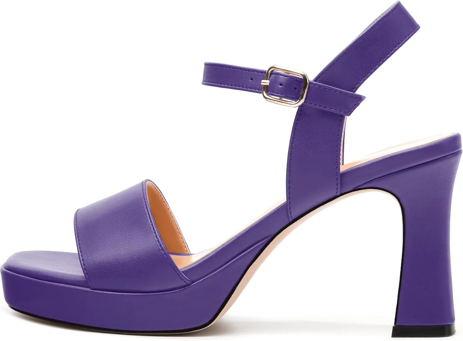 Womens Block High Heel Platform Sandals, Open Toe Ankle Strap Comfort Sandals, Womens Dressy Sandals