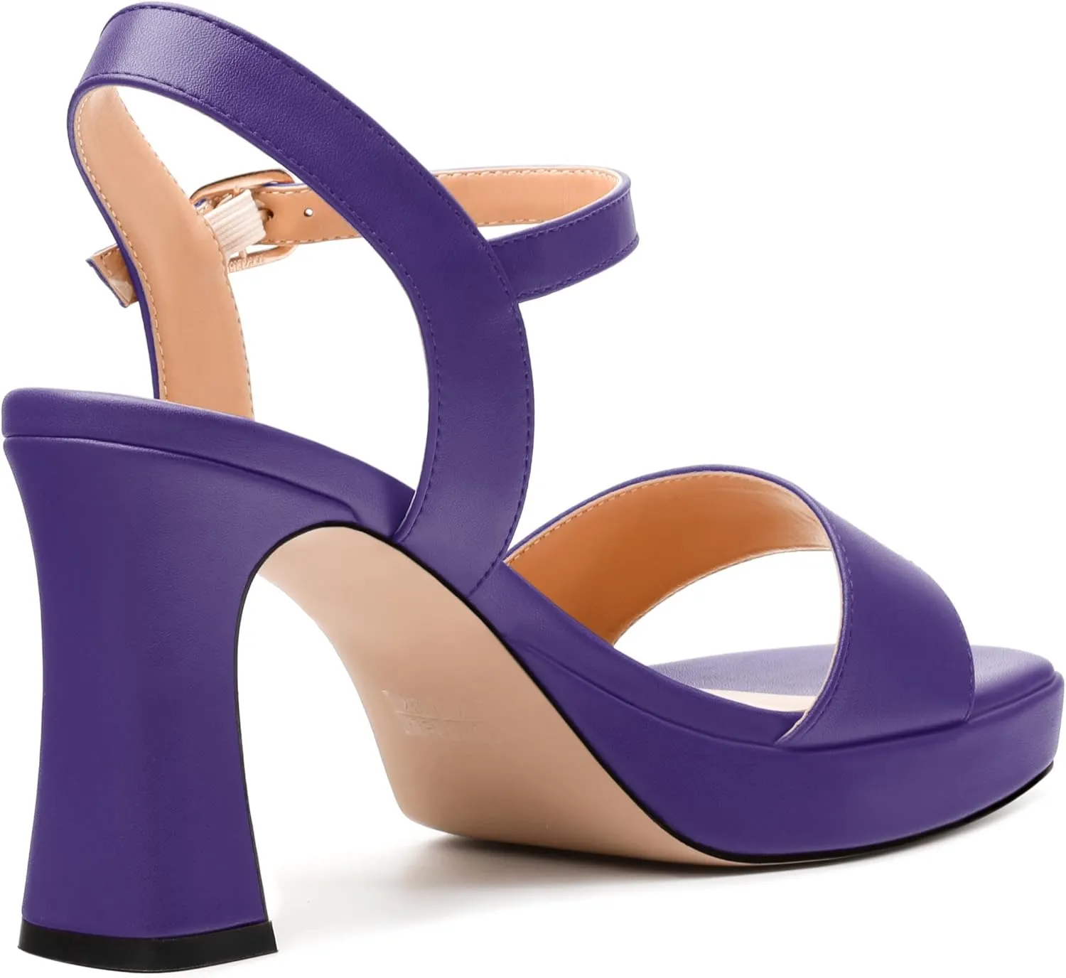 Womens Block High Heel Platform Sandals, Open Toe Ankle Strap Comfort Sandals, Womens Dressy Sandals