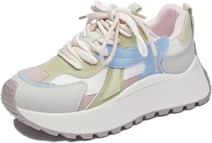 Women's Breathable Platform Sneakers Campus Fashion Lightweight Comfort Walking Shoes