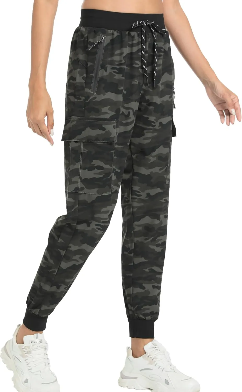 Womens Cargo Pants with Pocket Quick Dry Workout Athletic Joggers Drawstring Travel Casual Outdoor Camping Hiking Pants