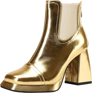 Women's Chelsea Ankle Boots Zipper Booties with Chunky Heel and Platform