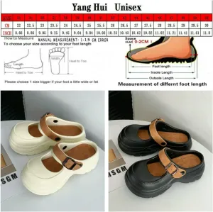 Women's Clogs Women's Platform Buckle Garden Sandals Beach Shoes Thick Sole Flip Flops