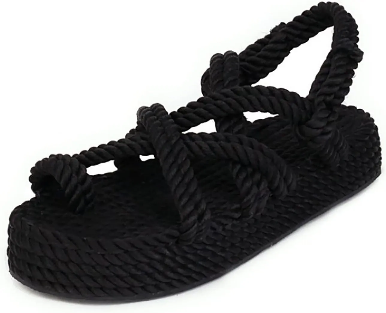 Womens Comfy Platform Sandals, Summer Hemp Rope Cross Braided Foot Correction Clip-toe Women's Sandals, for Orthopedic Bunion Corrector Beach Travel Shoes