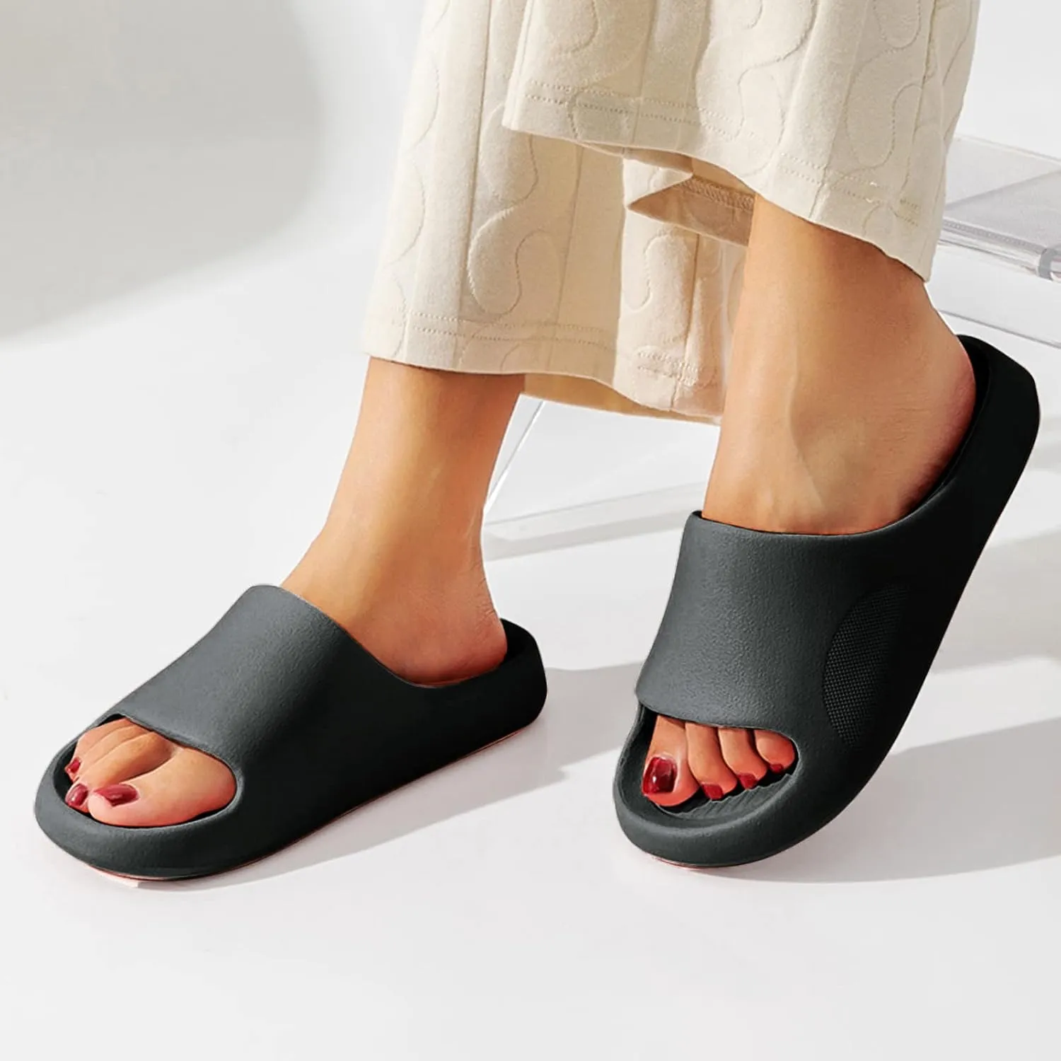 Women's Fashion Slippers Bath Slipper Indoor House Pool College Dorm Arch Support Sandals Women's Flat Slippers