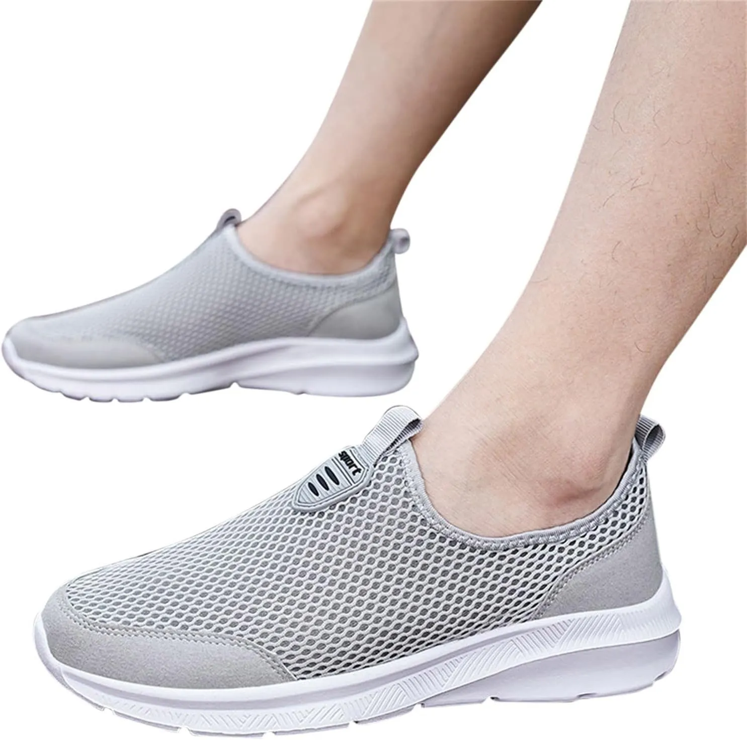 Women's Fashion Sneaker Mesh Slip On Black Non Slip Shoes for Women Comfortable Shoes Men Casual Casual Loafers for Women Men's White Sneakers