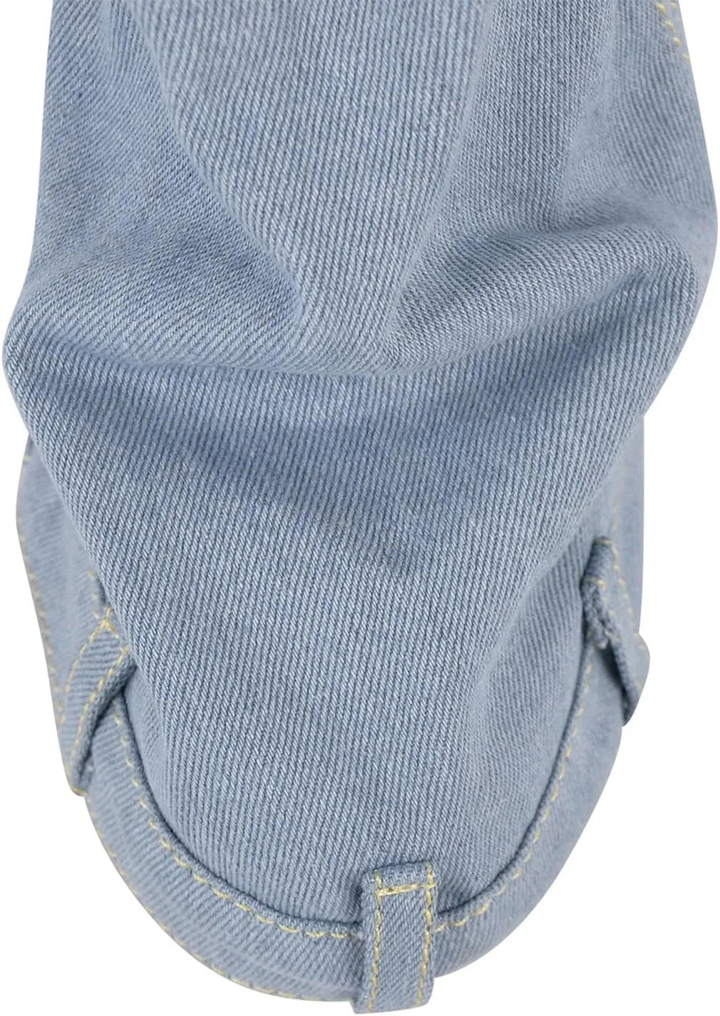 Women's Fold Over Knee High Denim Boots with Zipper Lock