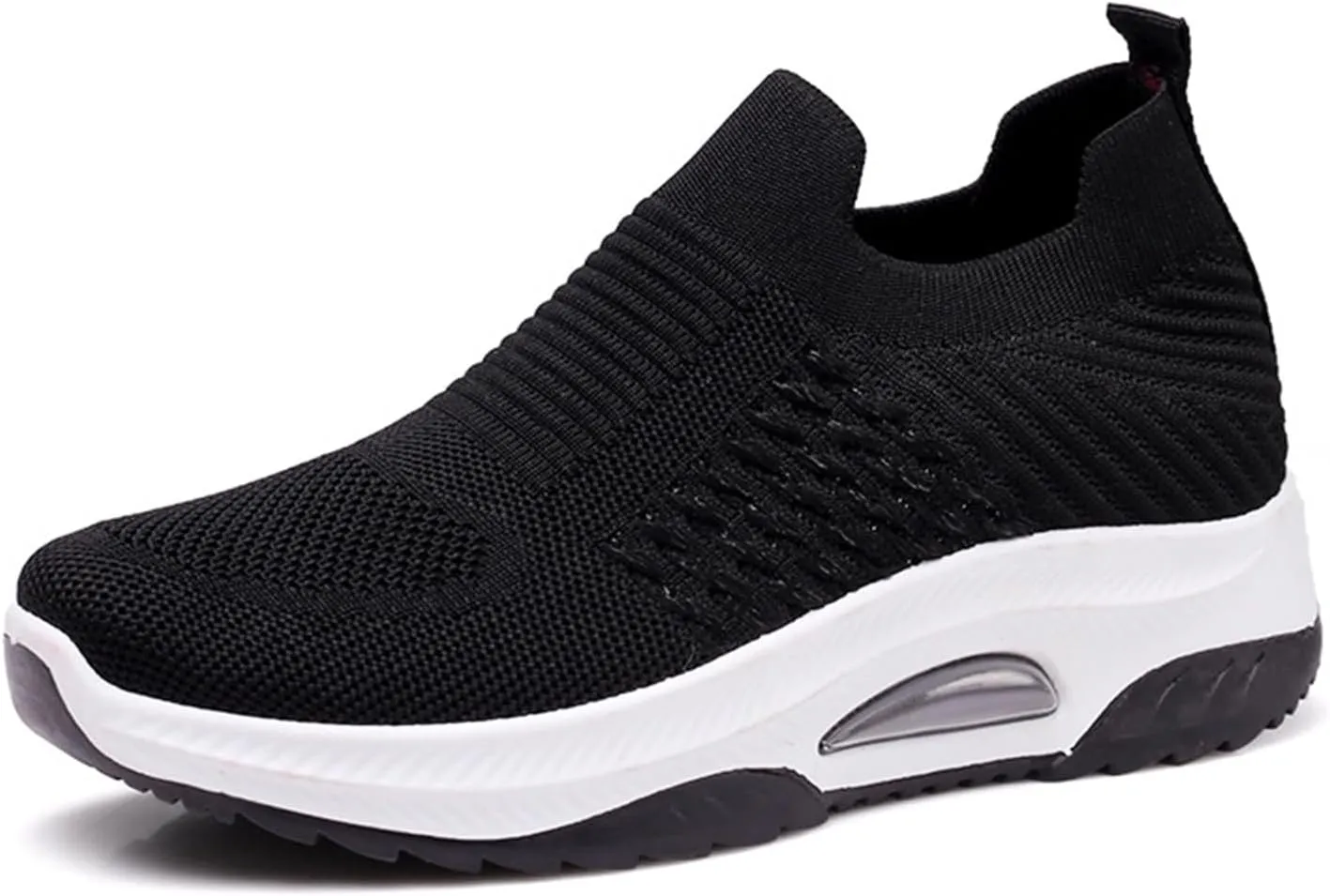Women'S Knitted Mesh Platform Sock Sneakers,Lightweight Breathable Slip-On Round Toe Walking Nursing Shoes,with Arch Support for Plantar Fasciitis