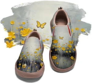 Women's Leather Shoes Slip On Flower Loafers Painted Travel Shoes Chinoiserie Art Fashion Sneaker