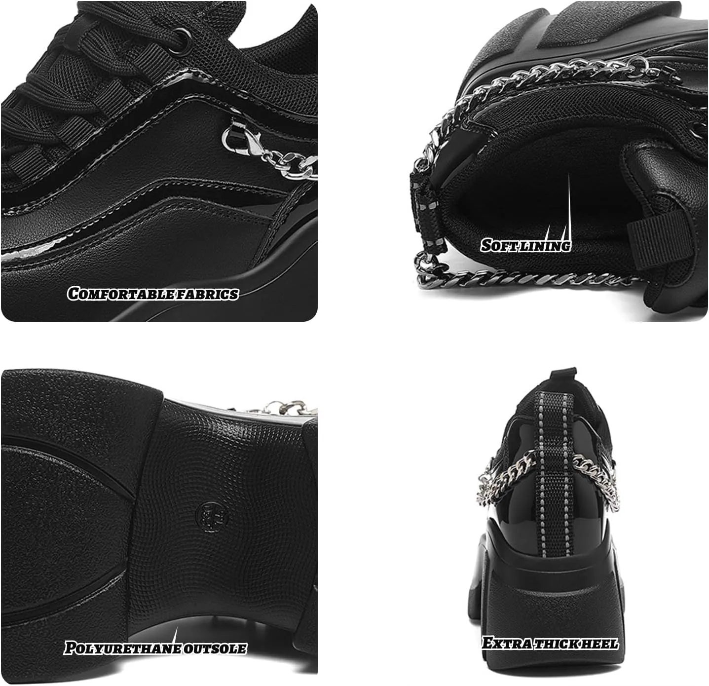 Women's Leather Wedge Casual Sneakers,Lace-Up Platform Sneakers,Anti-Slip Shock Absorbing High Heeled Fashion Sneakers