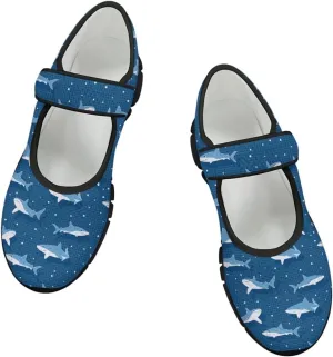 Womens Mary Jane Shoes with Magic Sticker Anti-Slip Lightweight Sneaker,Animal Pattern