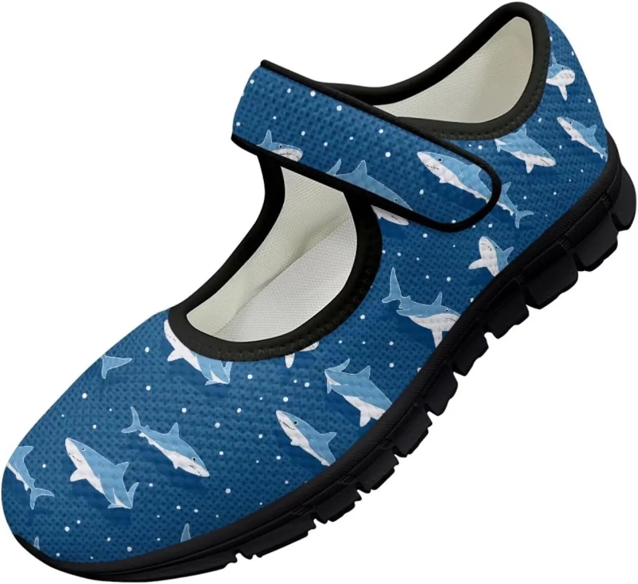 Womens Mary Jane Shoes with Magic Sticker Anti-Slip Lightweight Sneaker,Animal Pattern