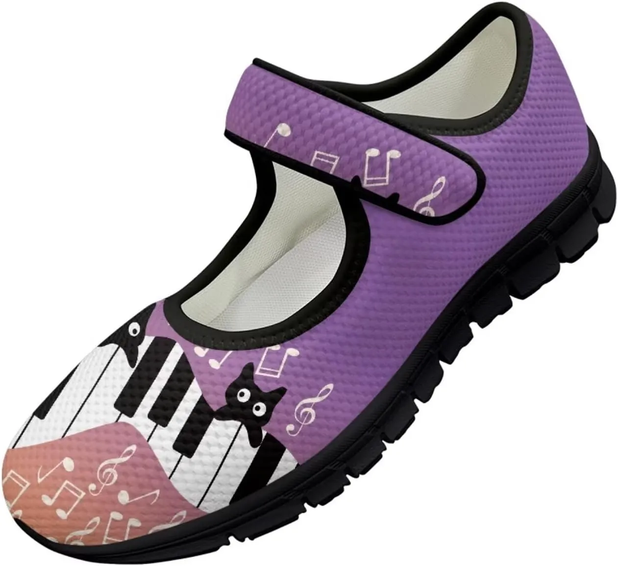 Womens Mary Jane Sneakers Casual Breathable Mesh Flats Closed Toe Non Slip Fashion Walking Travel Shoes