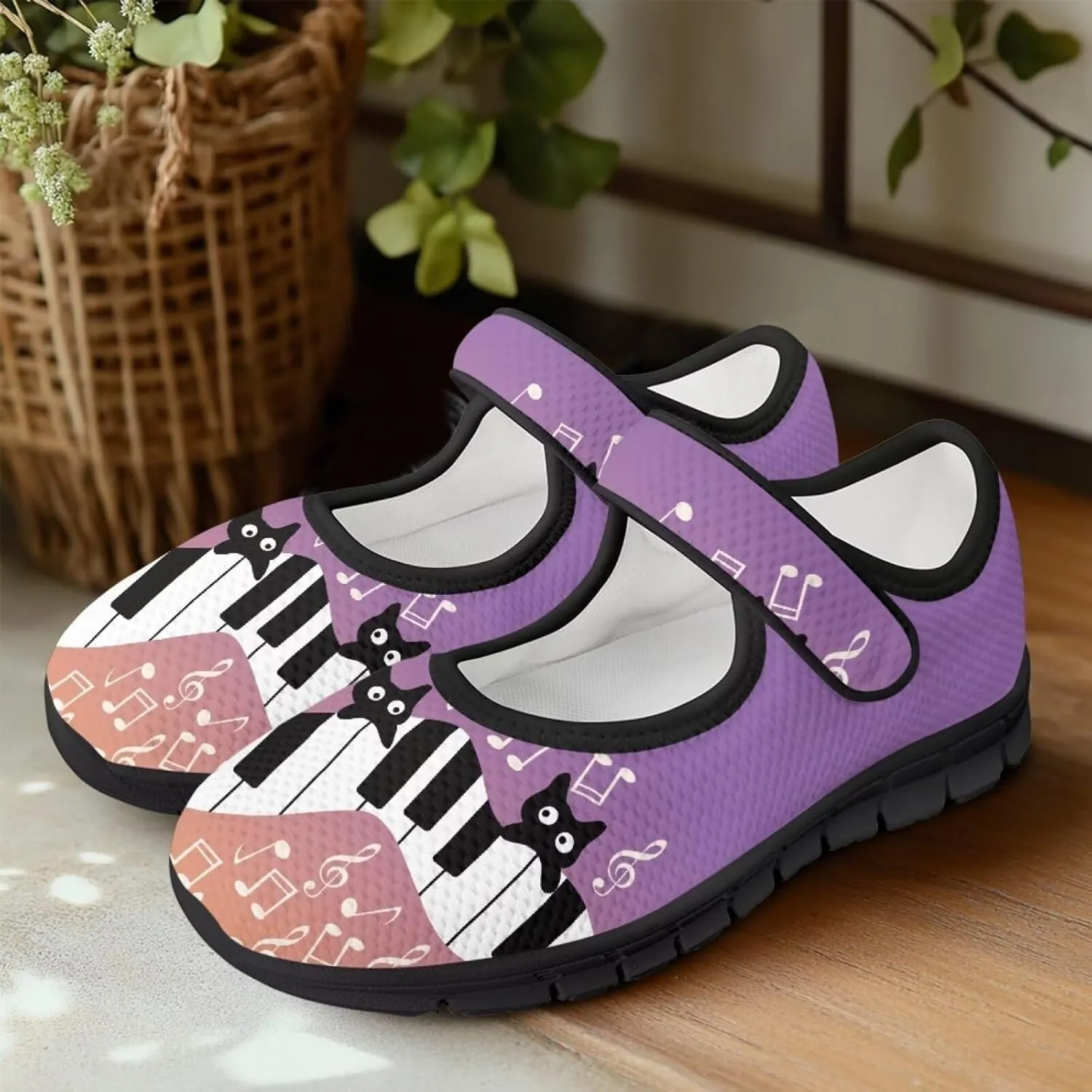 Womens Mary Jane Sneakers Casual Breathable Mesh Flats Closed Toe Non Slip Fashion Walking Travel Shoes