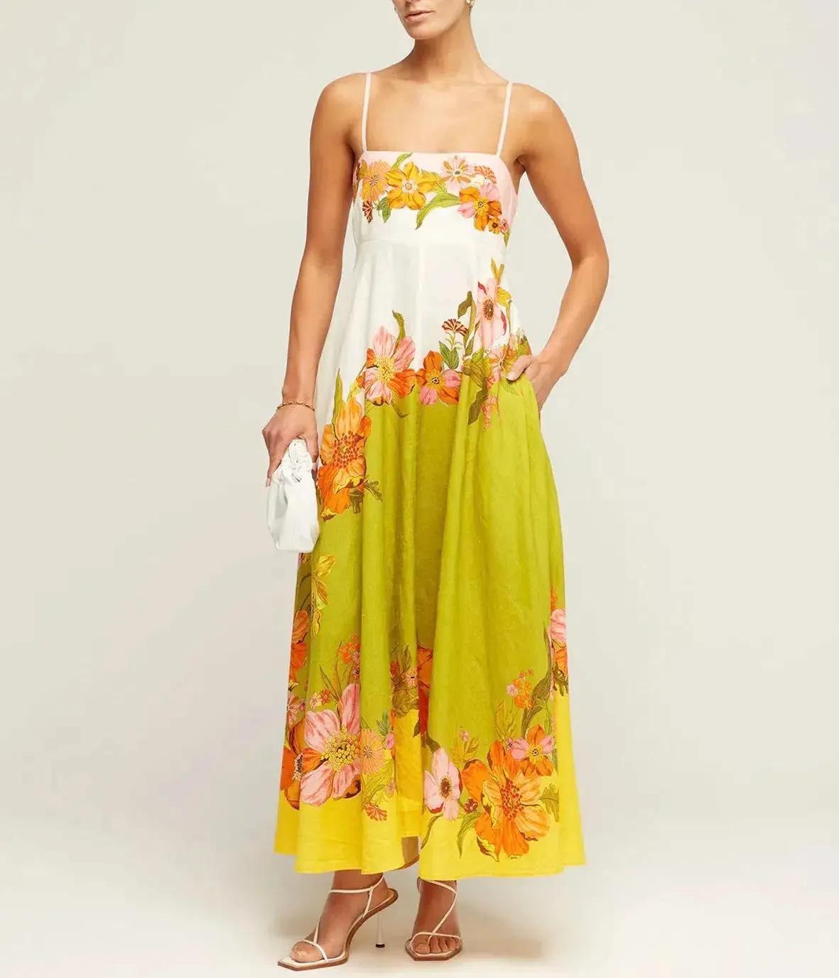 Women’s Maxi Dress - Smocked Bodice - Spaghetti Strap - Flowy Boho Silhouette