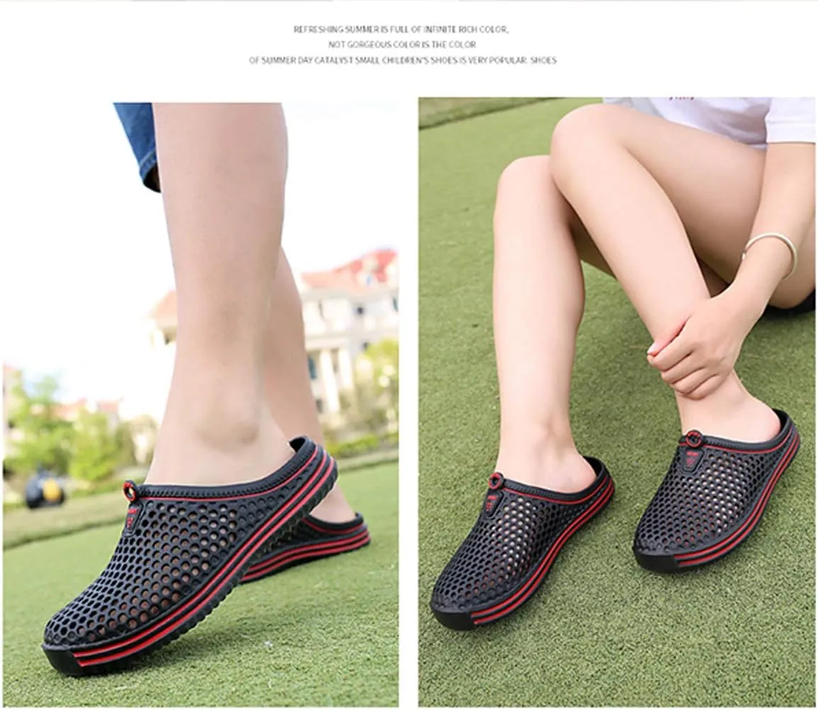 Womens Mens Bathroom Garden Non-slip Hole Breathable Lightweight Sandals Unisex Beach Quick Drying Sandals Couple Indoor/Outdoor Slippers