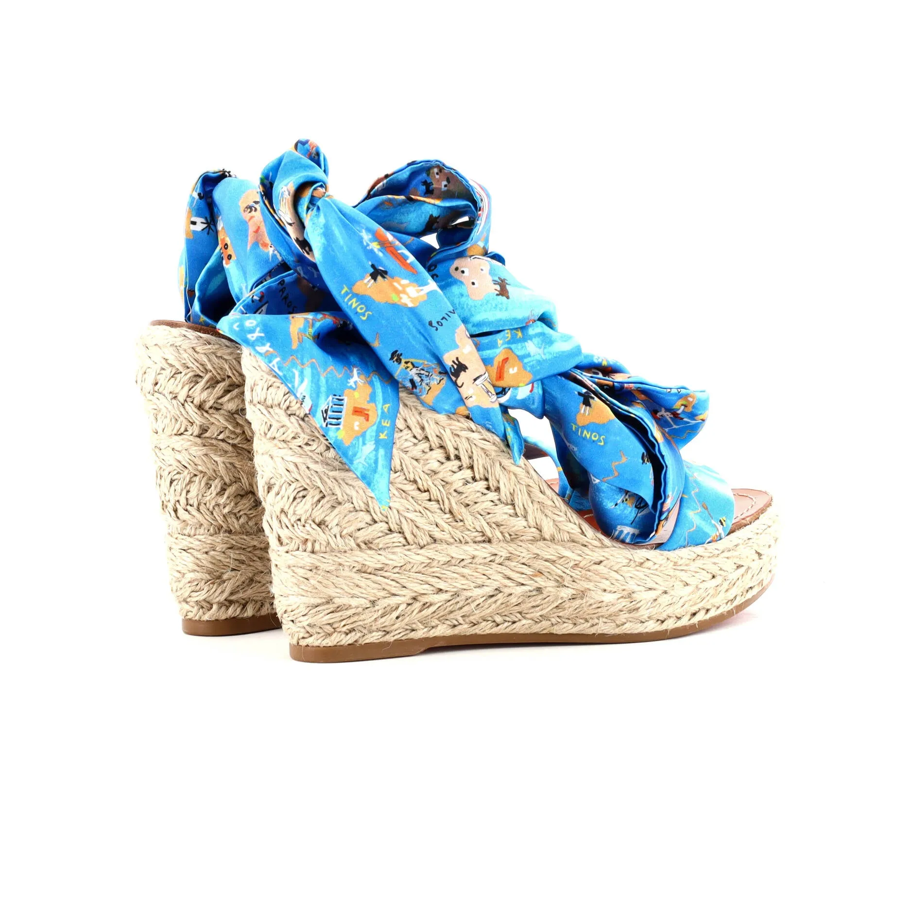 Women's Monica Du Desert Wedge Espadrilles Printed Satin 110