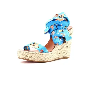 Women's Monica Du Desert Wedge Espadrilles Printed Satin 110