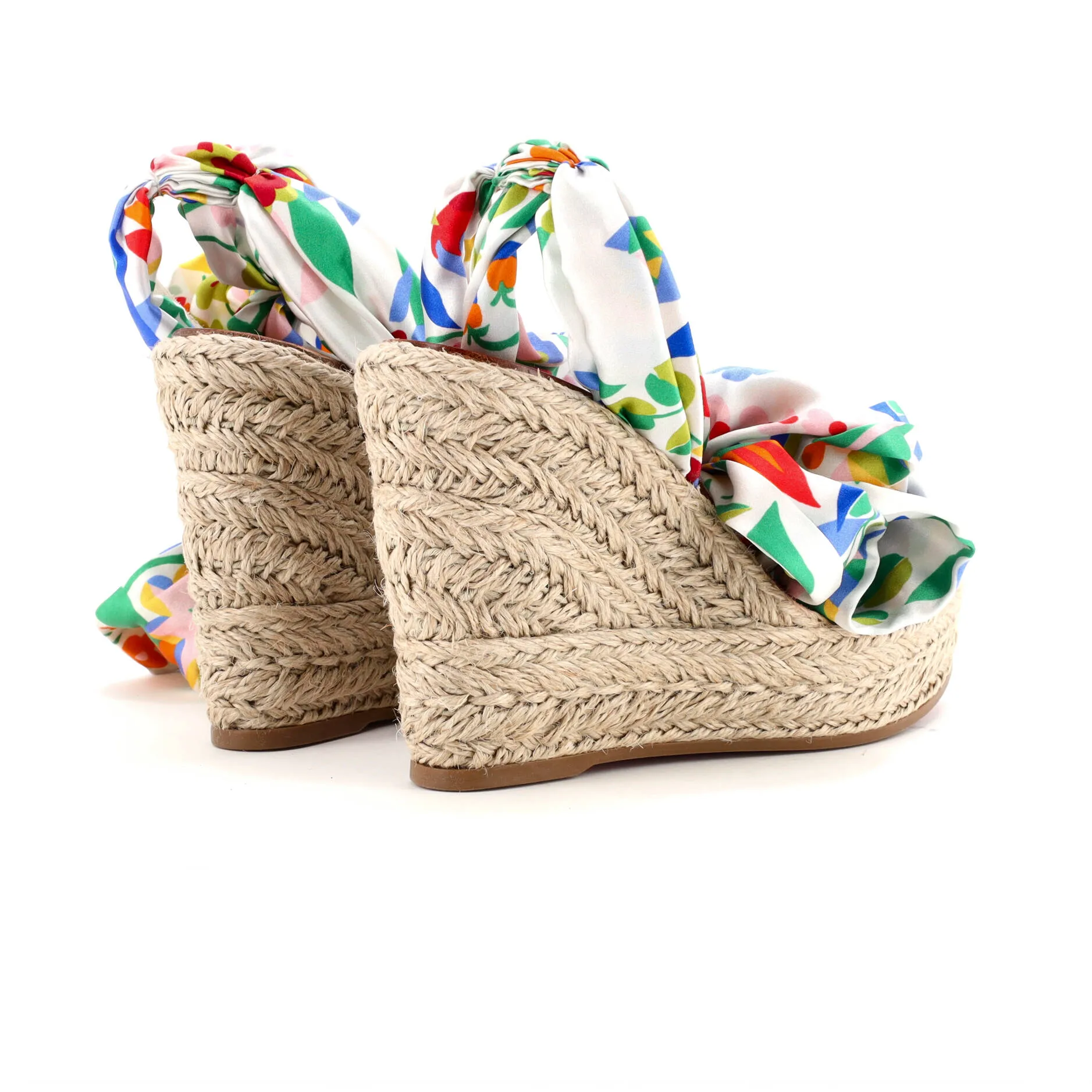 Women's Monica Du Desert Wedge Espadrilles Printed Satin 110
