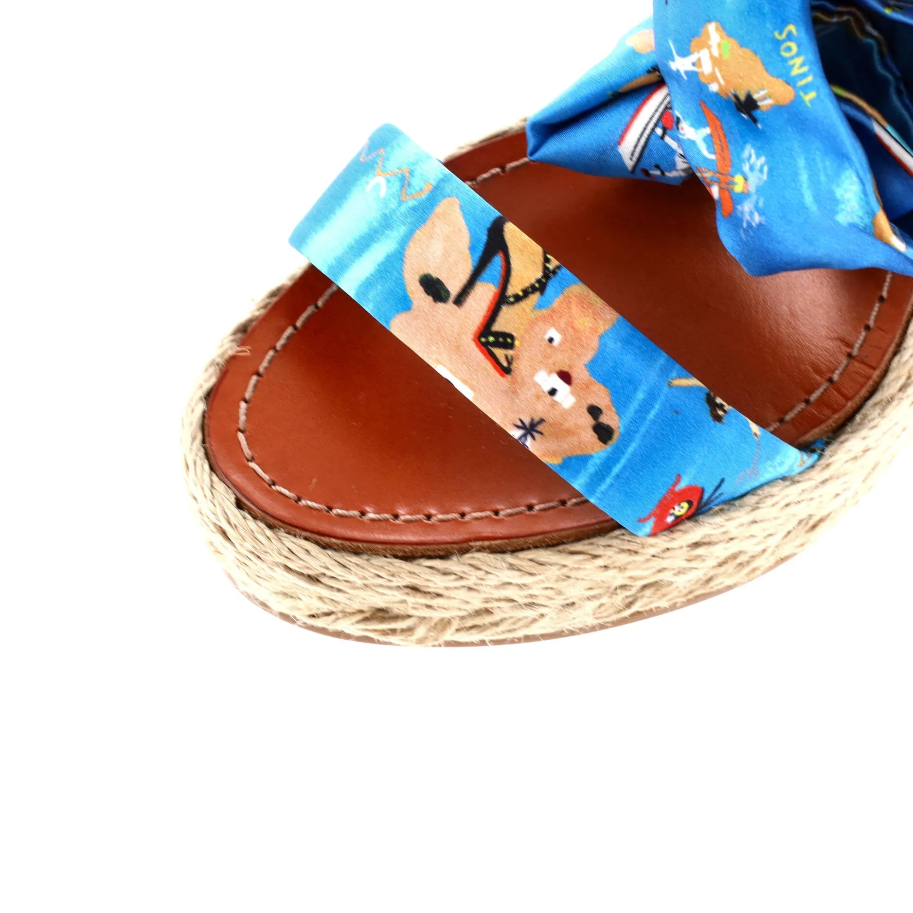 Women's Monica Du Desert Wedge Espadrilles Printed Satin 110