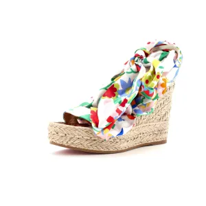 Women's Monica Du Desert Wedge Espadrilles Printed Satin 110
