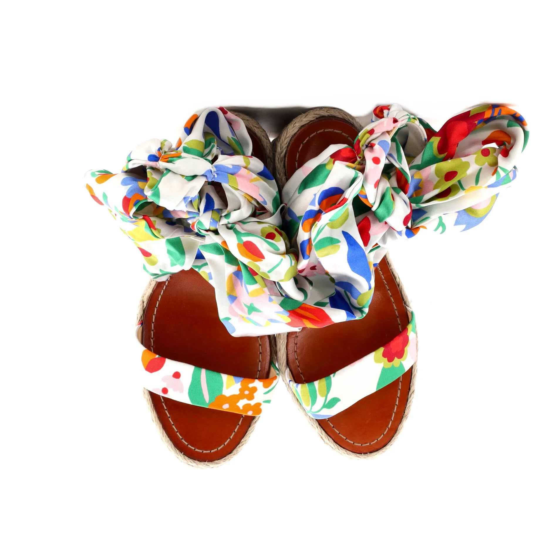 Women's Monica Du Desert Wedge Espadrilles Printed Satin 110