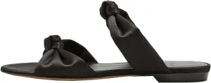 Women's Mule Flats Bow Sandal Slippers Two lace-up Flat Shopping Shoes Pointed Party Shoes