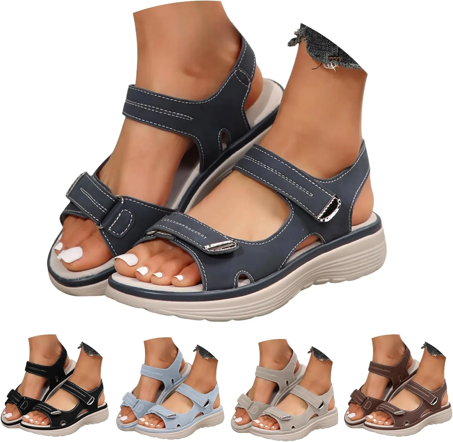 Women'S Orthopedic Sport Shoes With Soft Cushion Foam Comfortable Sandals For Women Summer Beach Walk Sandals For Women 2025 Dressy Back Strap
