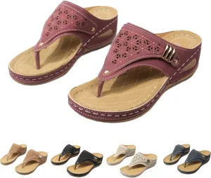 Women's Orthoptic Lightweight Breathable Mesh Sporty Sandals Wedges Thick-Soled Flip-Flops Open Toe Beach Sandals, Blue