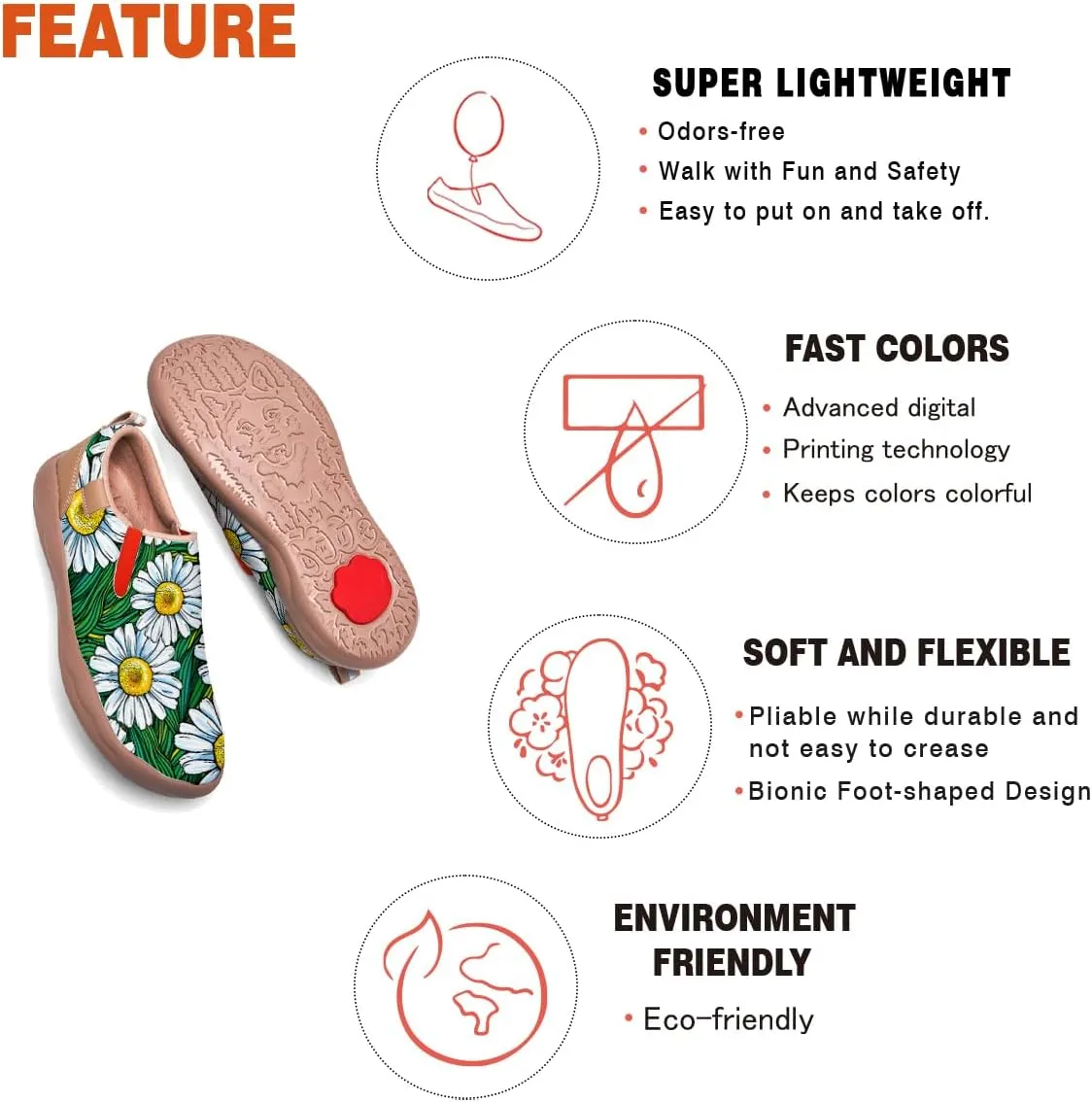 Women's Painted Loafers Slip-On Walking Travel Shoes Ladies Floral Art Sneakers