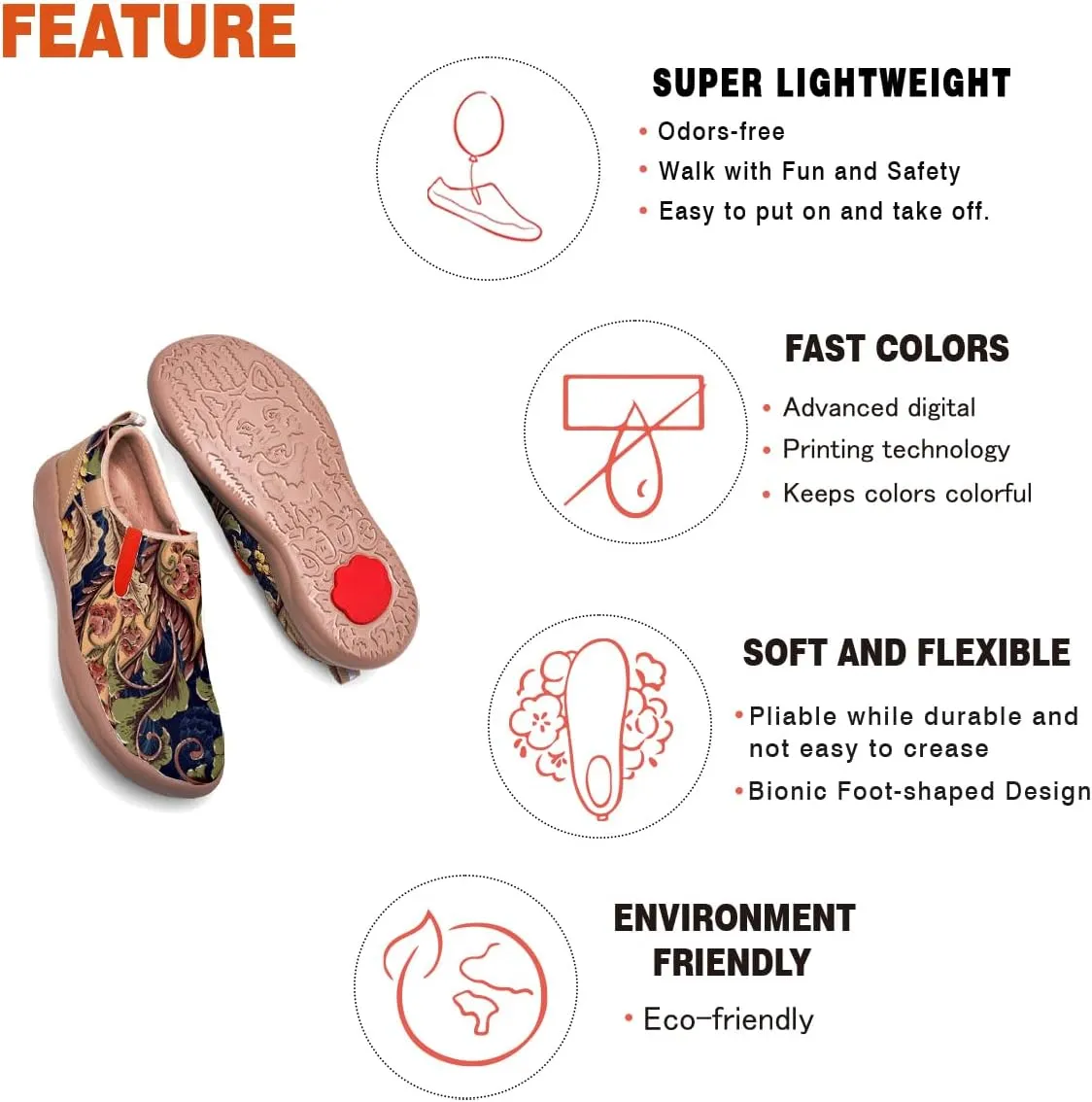Women's Painted Loafers Slip-On Walking Travel Shoes Ladies Floral Art Sneakers