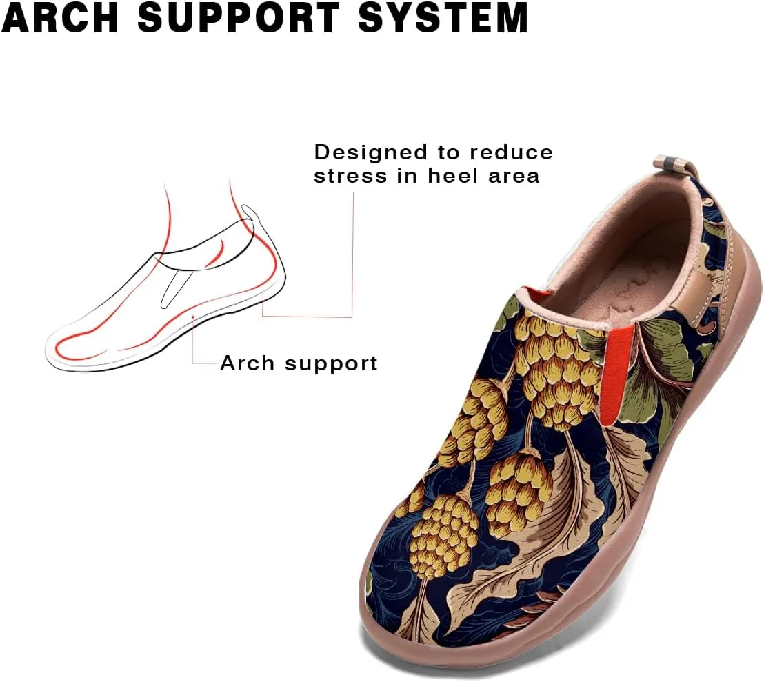 Women's Painted Loafers Slip-On Walking Travel Shoes Ladies Floral Art Sneakers