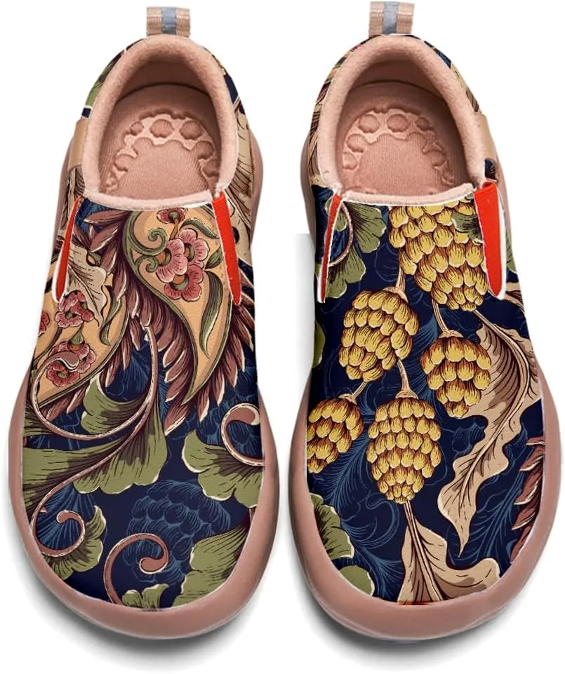 Women's Painted Loafers Slip-On Walking Travel Shoes Ladies Floral Art Sneakers