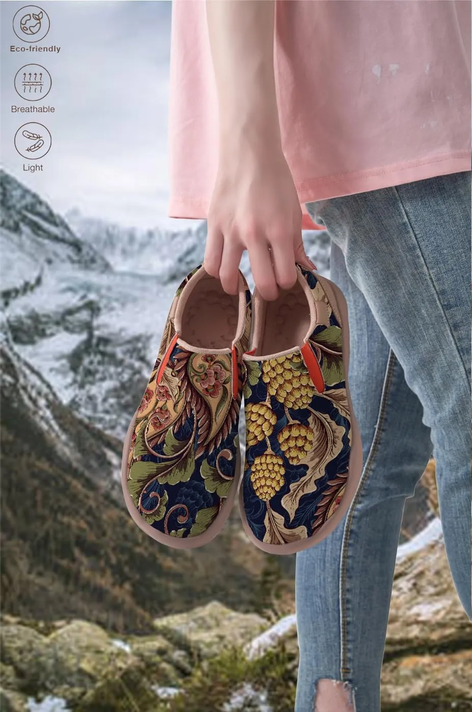 Women's Painted Loafers Slip-On Walking Travel Shoes Ladies Floral Art Sneakers