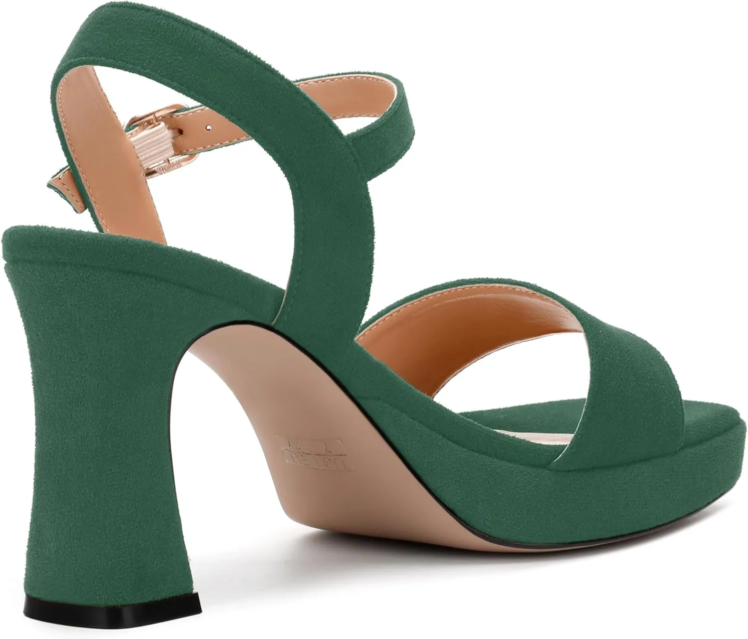 Womens Platform Chunky Heel Sandals, Open Toe Comfort Dress Sandals with Adjustable Ankle Strap 3.3 In